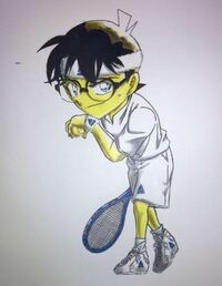 コナンの絵を描いてみました 名探偵コナン イラスト 漫画 テニス Yahoo 知恵袋