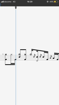 ドラム楽譜の読み方について この画像の左の上の太いバツマークと細いバツ Yahoo 知恵袋