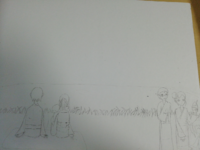 イラスト評価お願いします 美術の宿題で花火を見ているところを描いている Yahoo 知恵袋