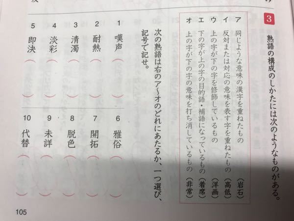 明日漢検があるのですが熟語の構成の仕方の問題の見分け方が分かりません どうや Yahoo 知恵袋