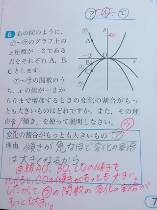 中3数学q 二次関数の傾きがいちばん大きいものは この写真の通り Yahoo 知恵袋