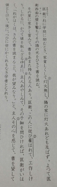 現代語訳お願いします 匡衡が学問に励むときはいつも 家が貧しいので火を Yahoo 知恵袋