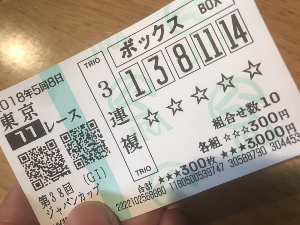ふと思ったのですが、馬券を買った時に下の方に記入されている