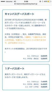 ディズニーランドの入園チケット キャンパスデーパスポート を Yahoo 知恵袋