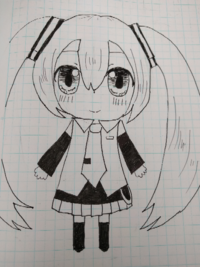 絵の評価をしてください 小6です 初音ミクのちびキャラを描きました Yahoo 知恵袋