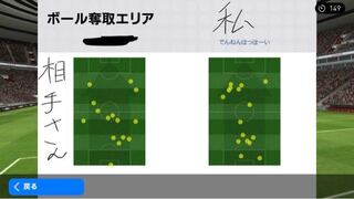 ウイイレアプリです 試合が終わったあとに見れるボール奪取エリア Yahoo 知恵袋