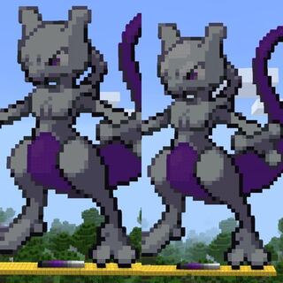 Minecraftでポケモンのミュウツーのドット絵を作りました Yahoo 知恵袋