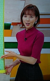 ヒロド歩美アナワインレッドのトップスにブラックグレーのスカートお似 Yahoo 知恵袋