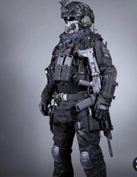 サバゲーで全身黒装備にしてGIGNのタクティカルヘルメット風にしたいのですが、そんな都合のいい部隊ってありますか？理想の画像を載せておきます。 
