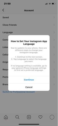 Instagramが英語表示になってしまって日本語に直す方法調べてやってみま Yahoo 知恵袋