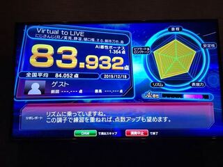 今日カラオケに行ってvirtualtoliveを歌いました この点数は Yahoo 知恵袋