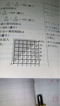 高一数学です 点aからbに行く最短経路は全部で何通りあるか ただし 斜 Yahoo 知恵袋