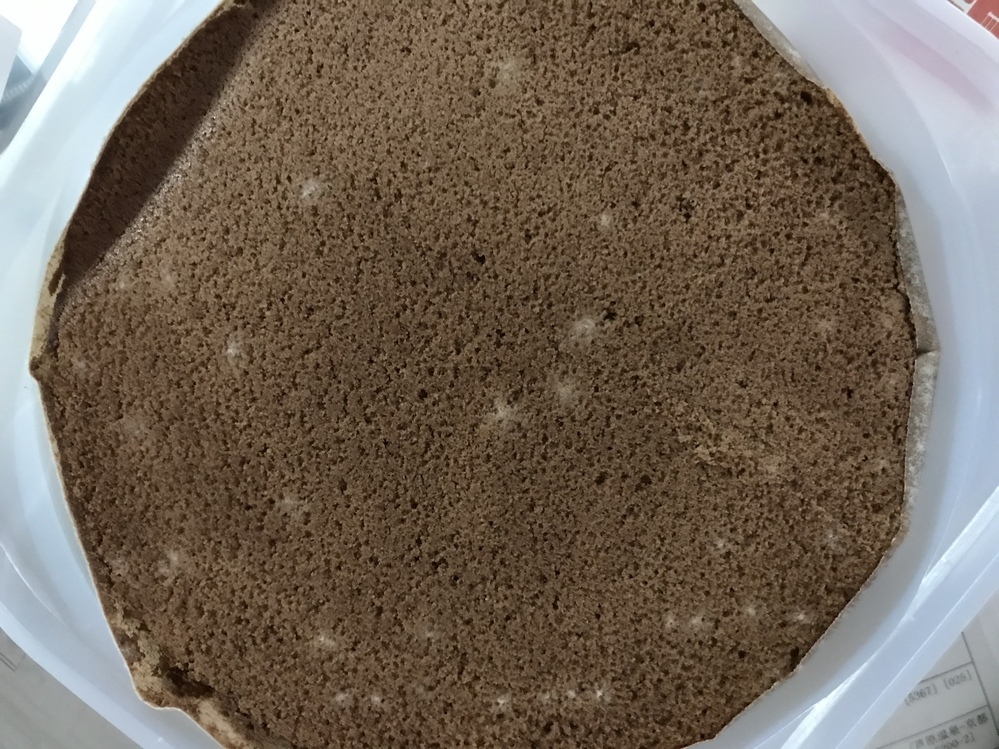 市販のチョコレートスポンジケーキなんですが この白い斑点が何かお分 Yahoo 知恵袋