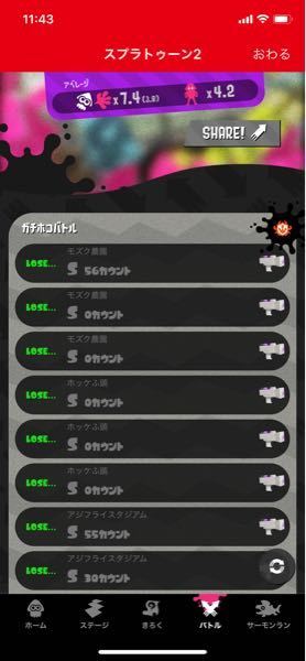 スプラトゥーン2でわかばシューターを使っているのですが 8連敗して Yahoo 知恵袋