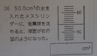 1ml 1立方センチメートルとして 金属球の体積を答えなさい 図は下にありま Yahoo 知恵袋