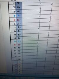 Wordの表があり 毎月曜日を変更する仕事をする事になりました 例えば Yahoo 知恵袋