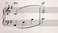楽譜の記号について

画像のピアノ譜、28小節目の「%」みたいな記号は何という名前でどういう指示でしょうか?
ご存じの方お願いします。 