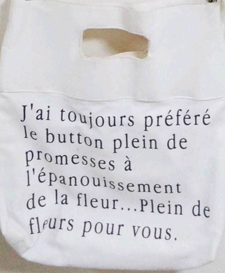 バッグに書いてあるフランス語 なんですがなんと書いてあるのでしょうか ど Yahoo 知恵袋
