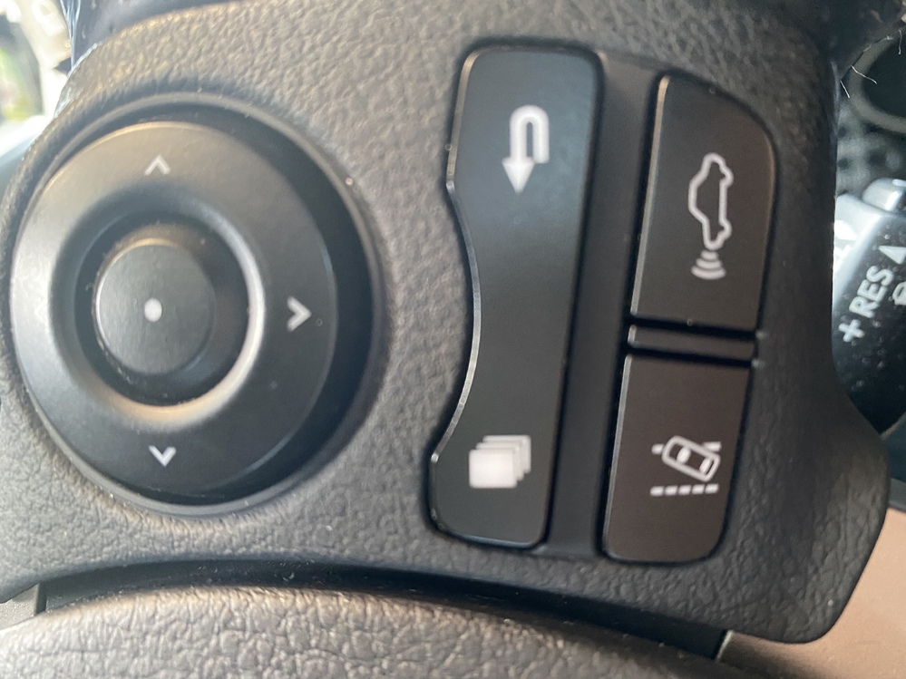 レクサスISのハンドルにある右下の車のマークのボタンはなんでしょうか？教えてください。 