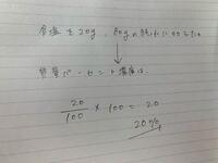 中学一年生の理科の問題です質量パーセント濃度計算で 少しわからないので Yahoo 知恵袋