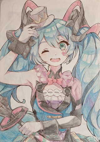 イラスト評価お願いします中学1年です初音ミクちゃんを描きました 色 Yahoo 知恵袋