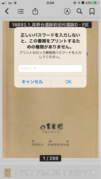 全国遺跡報告総覧について質問です。 プリントしようとすると画像のようなものが出て プリントできないものがあるのですが、プリントでき不要にする方法ありますか？