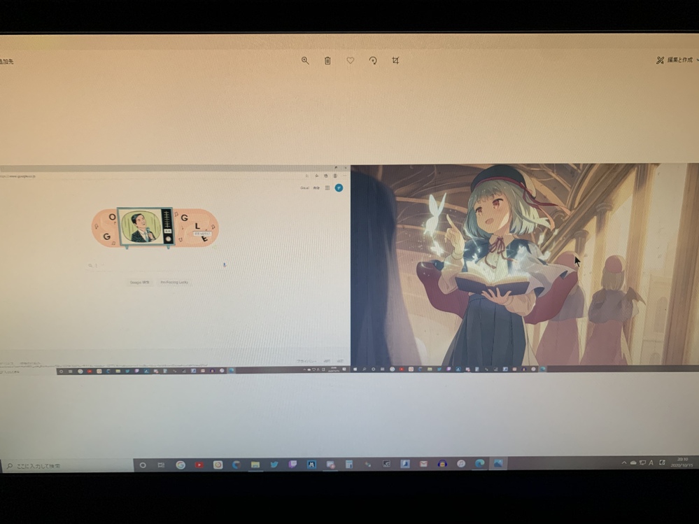 pc内でスクショすると写真の様にブラウザの画面だけでなくデスクトッ 