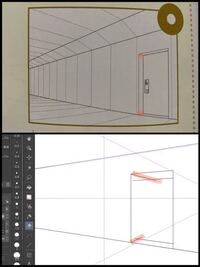 奥行きのあるドアのパースについて パースの勉強を始めた初心者 Yahoo 知恵袋