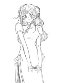 絵の評価お願いします チャイナ服のロングヘアの女の子を描きました 何歳レベ Yahoo 知恵袋