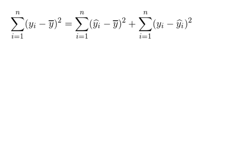 お世話になります。 単回帰分析において、平方和の分解を行ったときの自由度の解釈がよくわかりません。 画像の左から順に、 ・自由度nからyの平均値の制約で自由度-1、よって自由度n-1 ・1 ・自由度nから回帰係数を求める方程式の制約で自由度-2、よって自由度n-2 となるようなのですが、 回帰変動による平方和の自由度が1になる理由がわかりません。 お忙しいところ恐縮ですが、ご協力をお願いいたします。
