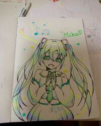 中1です 初音ミクちゃん 初 描いてみました アドバイスお願いします ち Yahoo 知恵袋