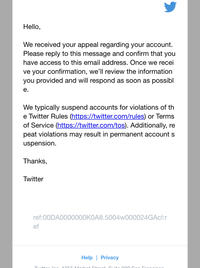 Twitterで異議を申し立てたんですけど回答した後に以下のような Yahoo 知恵袋