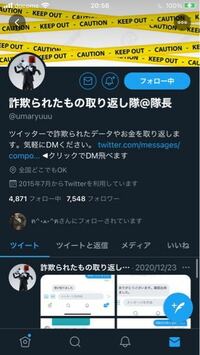 Twitterで詐欺られたものを取り返せ隊という方がいるのですが