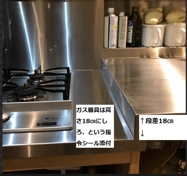 ガスコンロの高さについて教えてください。 - 賃貸しているアパート 