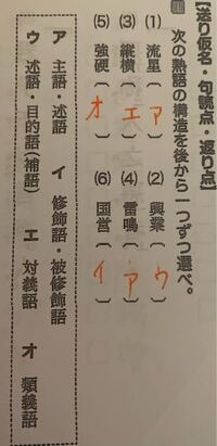 高校国語熟語の構成 この問題の答えは合っていますか Yahoo 知恵袋
