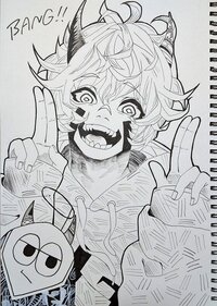 イラスト描きました ペン画です アドバイスよろしくお願いしますm Yahoo 知恵袋