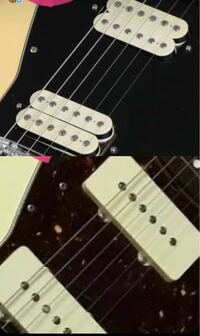 ギター超初心者です。 ジャズマスターの購入を検討しています。
画像の上下2台のピックアップの違いが分からないのですが、どなたか教えていただける方、、、よろしくお願いします。