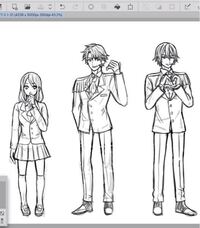 イラストの添削をお願いします 3人の立ち絵のラフを描きました Yahoo 知恵袋