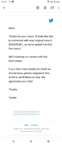 Twitterで問い合わせのメールが英語だったんですが これはなん Yahoo 知恵袋