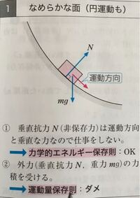 垂直抗力と垂直抗力の反作用の水平成分は等しく内力だから水平方向には運動量保存則が使えると思ったんですが、参考書にはダメだと書いてました。なぜですか 