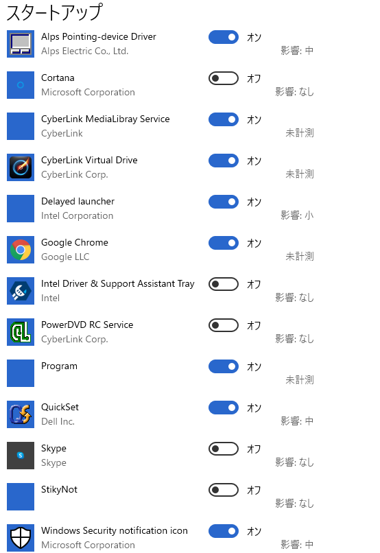 スタートアップでオンになっているもののうち 不要なものはどれでしょうか Yahoo 知恵袋