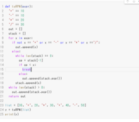 Pythonで 後置記法について下記のものをやってるんですけど エラーが出ま Yahoo 知恵袋