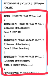 Psycho Passの劇場版と劇場版三部作の計4つを見たいのです Yahoo 知恵袋