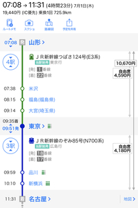 来月 山形駅から名古屋駅まで行く予定があります えきねっとで Yahoo 知恵袋
