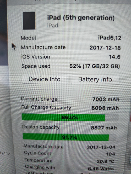 iPadのバッテリー容量91%ってまだまだ使えますか？ - バッテ