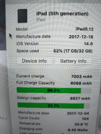 iPadのバッテリー容量91%ってまだまだ使えますか？ 