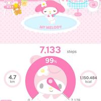 わたしは歩数計をマイメロディの おでかけ というアプリを利用しています 写真 Yahoo 知恵袋