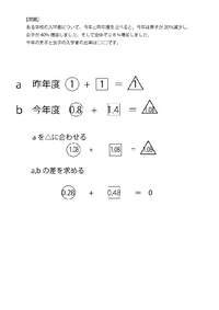 小学生の算数の消去算の問題を教えてください 以下の通り式を立てて変形していく Yahoo 知恵袋