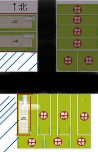 画像の赤枠ような旗竿地の前方の分譲地購入を検討しております。
青色斜線の部分は建物があります。
黒い部分は道路おおよそ5メートルほどになります。 大阪都市部の分譲地で周りの家は殆どが三階建てになります。
この様な場合赤枠で囲った部分の分譲地は買うべきではないのでしょうか？
ご教授ください。
またメリット、デメリットもお伝えいただくとありがたいです。