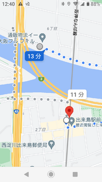 西淀川区 出来島駅前のバスから左上の目的地近くまで行けますか Yahoo 知恵袋
